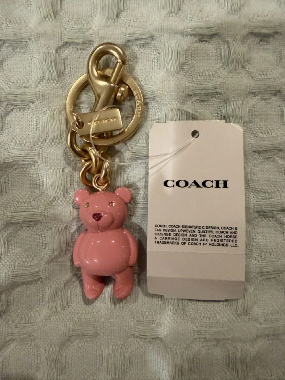 Coach Pink Bear Keychain